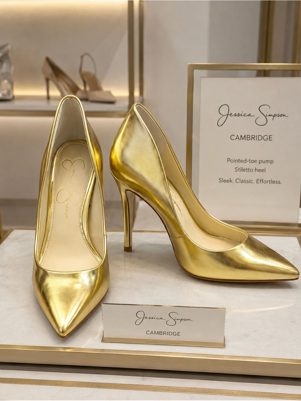 Jessica Simpson Cambridge Gold stiletto Heels size 5.5